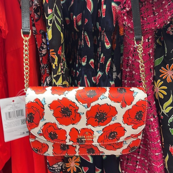 Kate Spade Kristi Poppy Printed Flap Crossbody 
Cream Multi NWT - Picture 3 of 16
